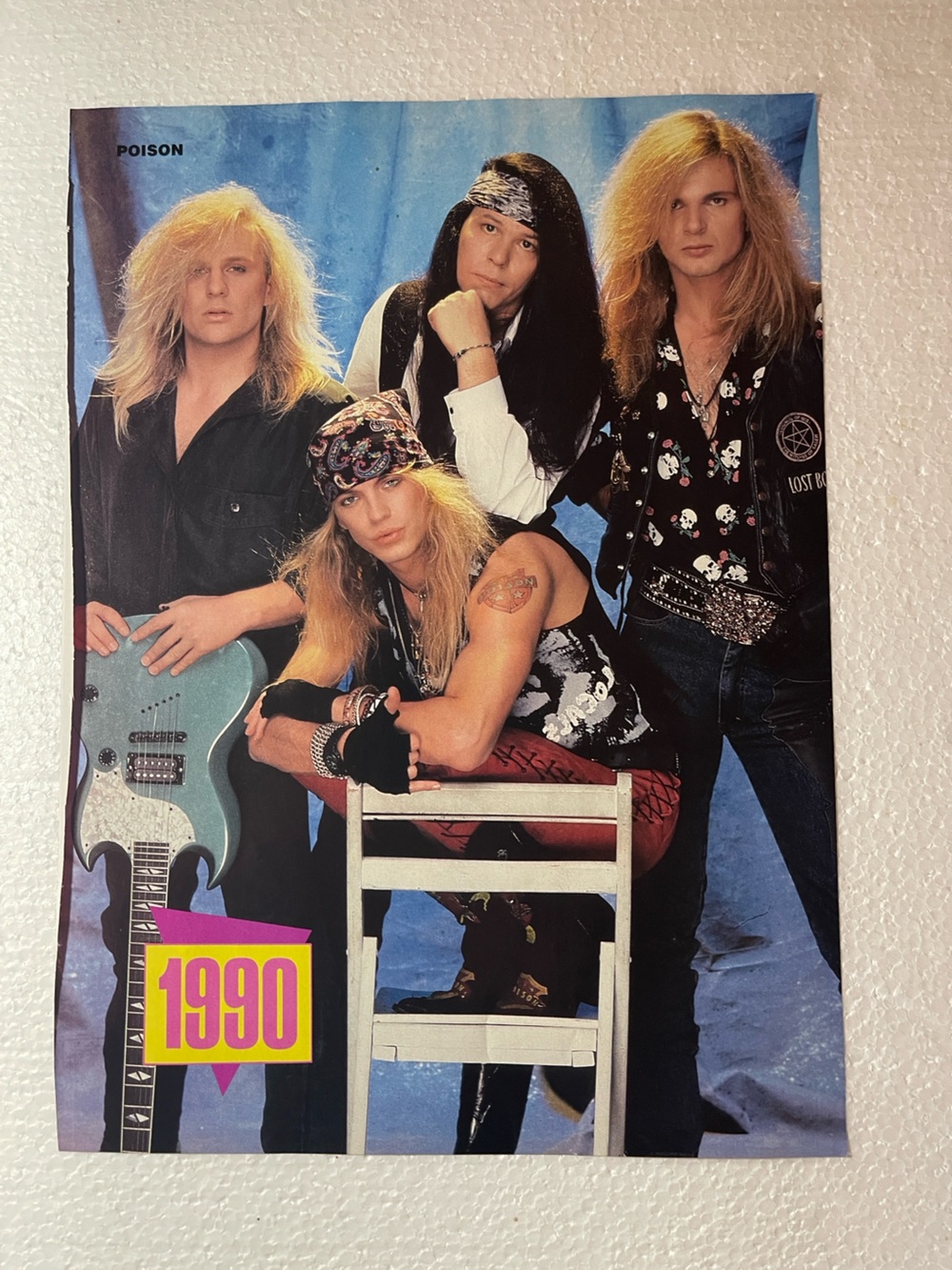 Poison 1990 Band Pinup - Colorful Rock Photo